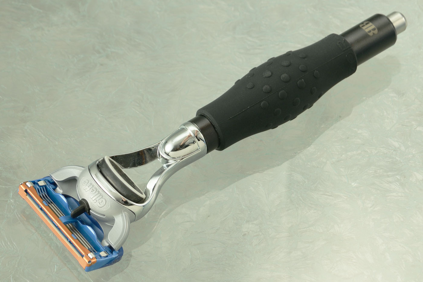 Razor-Grip Gillete Fusion5 Safety Razor - Black Aluminum with Rubber Razor-Grip