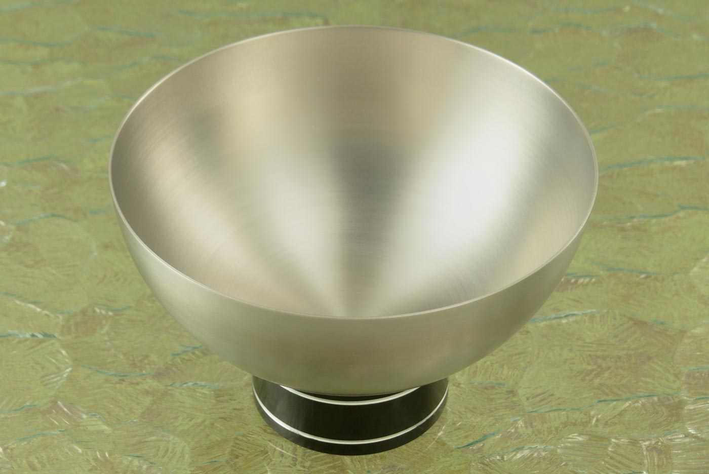 Shave Bowl -- Satin Finished Stainless Steel with Anodized Aluminum Base