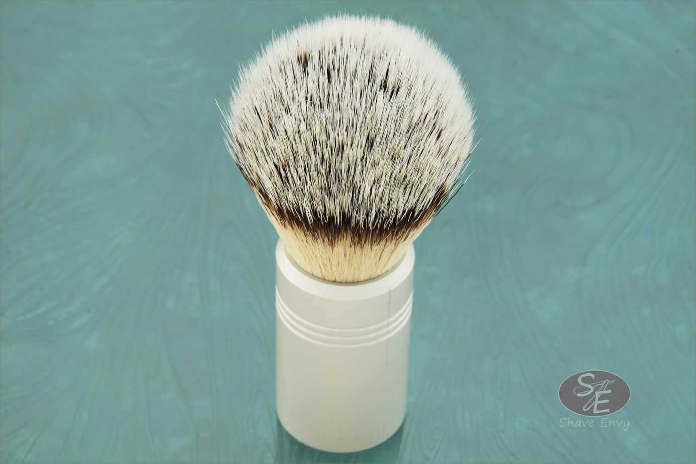 Shaving Brush with Aluminum (Clear Anodized), Synthetic Bristles (24mm Knot)