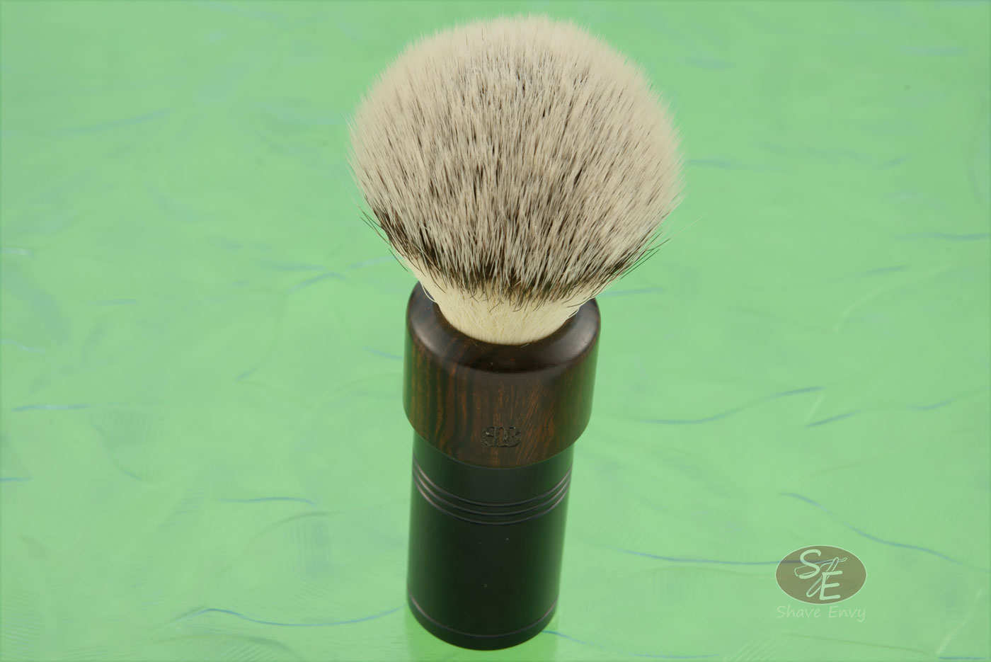 Shaving Brush with Ironwood and Black Aluminum, Synthetic Hybrid (24mm G-5 Knot)