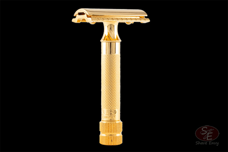 Double Edge Safety Razor - Heavy Duty Gold Handle - Two Piece (9034003 - 34G)