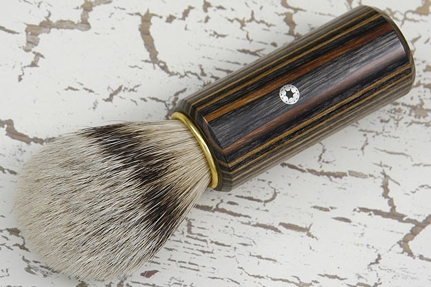 Pakkawood and Silvertip Badger Bristle Shaving Brush (Black and Natural Tone)
