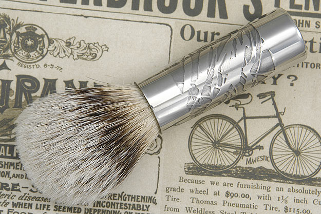 Etched Stainless Shaving Brush