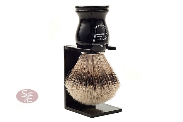 Silver Tip Badger Shave Brush - Ebony Resin Handle (BHST)